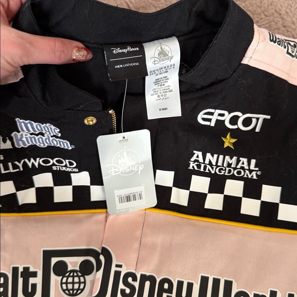 Disney Black and Pink Checkered Jacket size xl - Picture 3 of 9